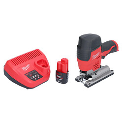 Milwaukee M12 JS-201 Scie sauteuse sans fil 12 V + 1x batterie 2,0 Ah + chargeur