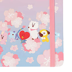 Line Friends BT21 Cahier A5 Rigide à Spirale 180 Pages Motif Pointillées BT21 Rose pas cher