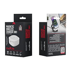 Maxlife Chargeur sans fil 3-en-1 Qi Blanc pas cher