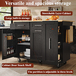 Avis Merax Îlot De Cuisine - Noir - Multifonction - Rangement Extensible