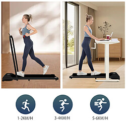 Merax Tapis De Course 2 En 1- Vitesse 1-6 Km/h-facile à Plier-pour La Maison Et Le Bureau-noir