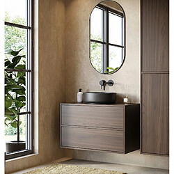 BADPLAATS Meuble sous lavabo Mali 80 x 46 cm - Brun noyer - Meuble de salle de bain pas cher