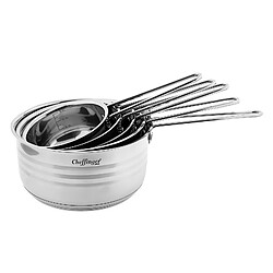 Cheffinger Ensemble de 5 Casseroles Inox pour Cuisson Tous Feux Induction Argent pas cher