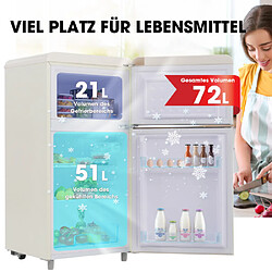 Merax Réfrigérateur Rétro 72 L-classe E-mini Bar 2 Zone-silencieuse-120 Kwh/an-blanc