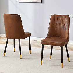 Pugsdrly Chaises - Lot de 2 - PU - Pieds en métal - Dossier haut