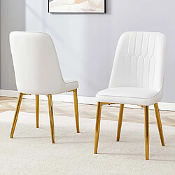 Pugsdrly Chaises - Lot de 2 - Dossier haut - Pieds en méta