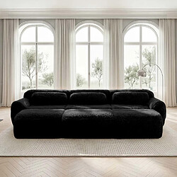 Pugsdrly Canapé modulable 3 places - Mousse haute résilience - Noir - Moelleux