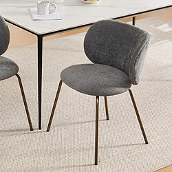 Pugsdrly Chaise de salle à manger en chenille (1 pièce) - gris - style scandinave
