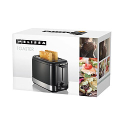 MELISSA Grille-pain 2 Tranches 800W en Acier Inoxydable Réglable Noir pas cher