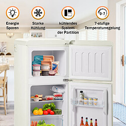 Merax Réfrigérateur-Mini bar 2 Porte 60 L-classe E-45 dB-silencieuse-rétro-Blanc