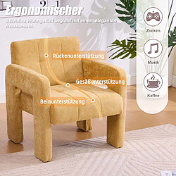 Acheter Pugsdrly Fauteuil simple - Tissu chenille - Jaune - Dossier haut