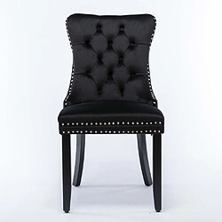 Pugsdrly Chaise de Cuisine, Pieds en bois massif - noir - velours