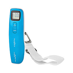 Nedis Pèse-bagage Numérique Portable à Écran LCD jusqu'à 50 kg Blanc / Bleu