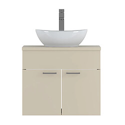 Avis BADPLAATS Meuble salle de bain Colorado 60 x 46 x 52 cm – Cachemire – Meuble suspendu à 2 portes