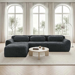 Pugsdrly Canapé modulable 3 places - Aucun assemblage requis - Gris