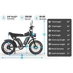 Ridstar Vélo électrique YVY Q20 PRO- Double moteur 2000W - batterie 52V40Ah Autonomie 200km 55km/h