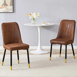 Pugsdrly Chaises - Lot de 2 - PU - Pieds en métal - Dossier haut