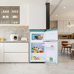 Merax Réfrigérateur Rétro 72 L-classe E-mini Bar 2 Zone-silencieuse-120 Kwh/an-cyan