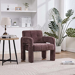 Pugsdrly Fauteuil simple - Tissu chenille - Bordeaux - Dossier haut