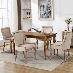 Pugsdrly Chaises de salle à manger - Lot de 4 - Revêtement en velours