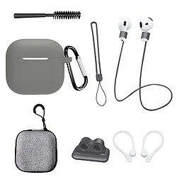 INF Ensemble de 8 pièces pour AirPods 4e génération en gris foncé