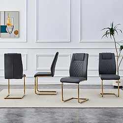 Pugsdrly Chaises - lot de 4 - Style nordique/industriel - Gris foncé