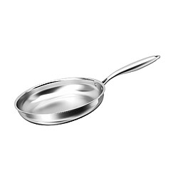 Cheffinger Poêle à Frire 20 cm Compatible Tous Feux Induction en Acier Inoxydable Argent