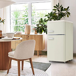 Merax Réfrigérateur Rétro 72 L-classe E-mini Bar 2 Zone-silencieuse-120 Kwh/an-blanc