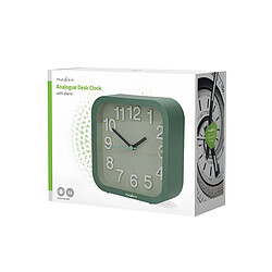 Nedis Réveil de Table Analogique Mouvement d'Horloge Silencieux avec Fonction Snooze Vert pas cher