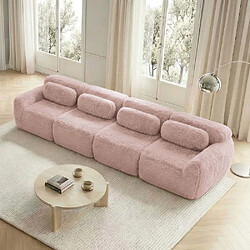 Pugsdrly Canapé modulable 4 places - Tissu moelleux - Coussins inclus