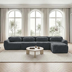 Pugsdrly Canapé modulable 4 places - Moelleux - Aucun assemblage requis - Gris