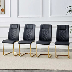 Pugsdrly Chaises - lot de 4 - Convient à la salle à manger - noir
