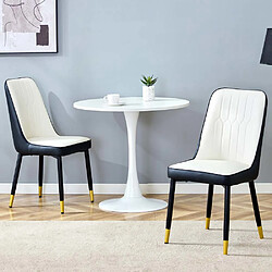 Pugsdrly Chaises - Lot de 2 - PU - Dossier haut - Pieds en métal