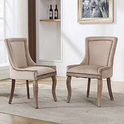 Pugsdrly Chaises de salle à manger - Lot de 2 - Revêtement en velours