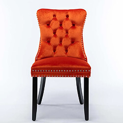 Pugsdrly Chaise de Cuisine, Pieds en bois massif - orange, velours