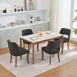 Pugsdrly Lot de 2 chaises de salle à manger en bois massif - Noir