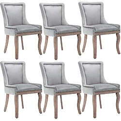 Pugsdrly Chaises de salle à manger - Lot de 6 - Pieds en bois massif