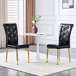 Pugsdrly Lot de 2 chaises de salle à manger - Pieds en métal - Élégant