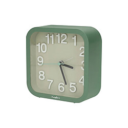 Nedis Réveil de Table Analogique Mouvement d'Horloge Silencieux avec Fonction Snooze Vert 