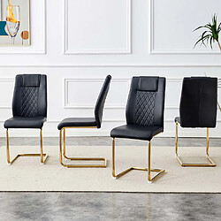 Pugsdrly Chaises - lot de 4 - Convient à la salle à manger - noir
