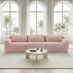 Pugsdrly Canapé modulable 3 places - Tissu moelleux - Coussins inclus