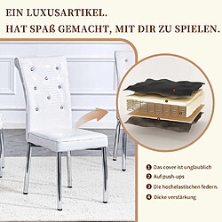 Acheter Pugsdrly Lot de 2 chaises de salle à manger - Blanc - Pieds en métal