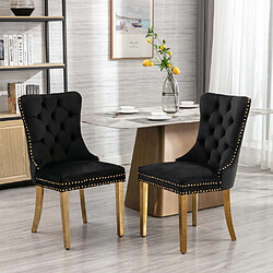 Pugsdrly Chaises de salle à manger - Couleurs noir et or - Pieds en bois massif