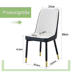 Pugsdrly Chaises - Lot de 2 - PU - Dossier haut - Pieds en métal pas cher