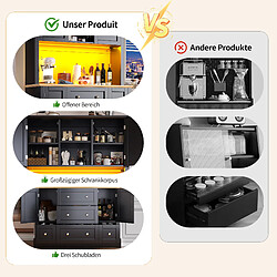 Avis Merax Buffet De Cuisine LED-Musical-dispositif Anti-basculement-étagères Réglables-noir