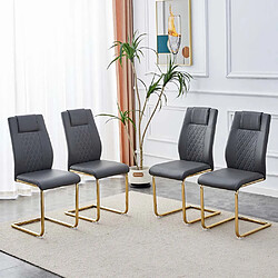 Pugsdrly Chaises - lot de 4 - Style nordique/industriel - Gris foncé