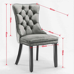 Pugsdrly Chaises de salle à manger en velours (lot de 2) - Bleu + Or pas cher