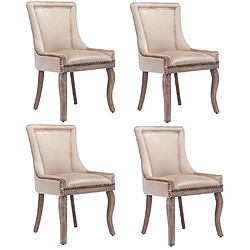Pugsdrly Chaises de salle à manger - Lot de 4 - Revêtement en velours