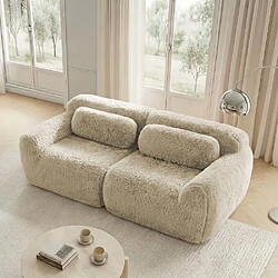 Pugsdrly Canapé modulable 2 places - Tissu moelleux - Aucun assemblage requis