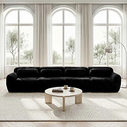 Pugsdrly Canapé modulable 4 places - Coussins inclus - Mousse haute résilience - Noir